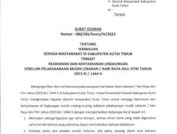 Untuk Keamanan dan Kenyamanan Lingkungan Sebelum Pelaksanaan Mudik, Bupati Kutim Keluarkan Surat Edaran