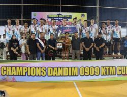 Dihuni Pemain Timnas, Tim Bola Voli Putra Ayris Bontang Juara di Turnamen Dandim 0909/KTM Cup 2023