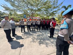 Personel Gabungan Amankan Pelepasan 175 Jamaah Haji Kutai Timur di Masjid Agung Al Faruq Sangatta
